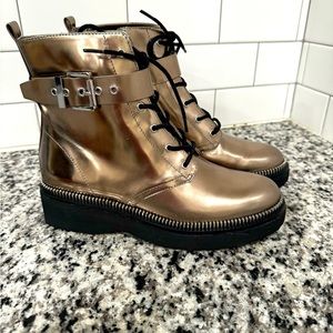 NWOB Michael Kors Metallic Gold Boots Women Sz 7.5